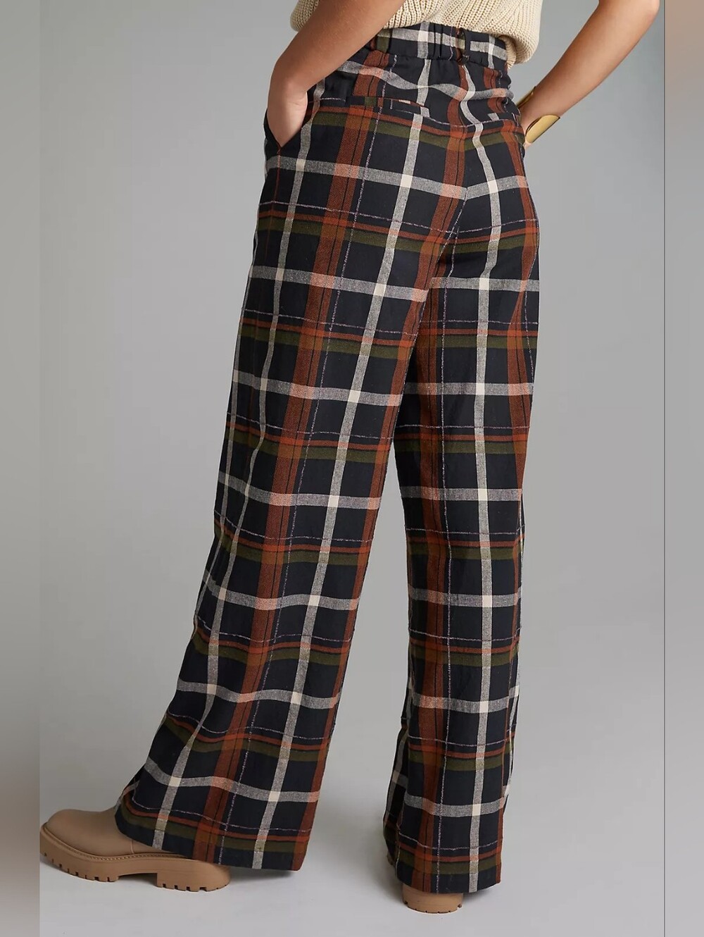 FRNCH Straight Plaid Pants - Picture 5 of 7